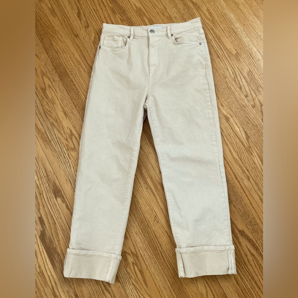 Loft Cuffed Cropped Straight Denim